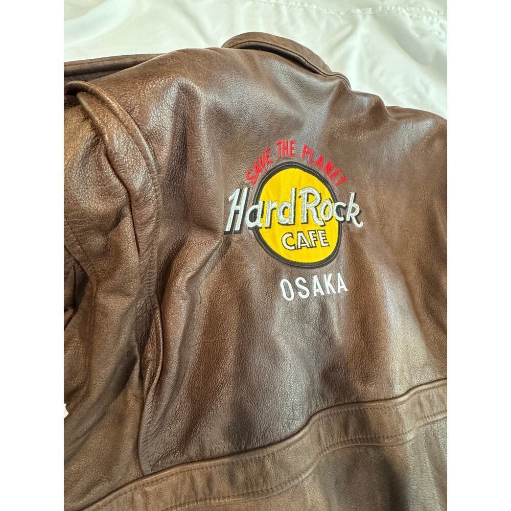 Hard Rock Cafe OSAKA Vintage LEather Bomber Jacket - Picture 16 of 16